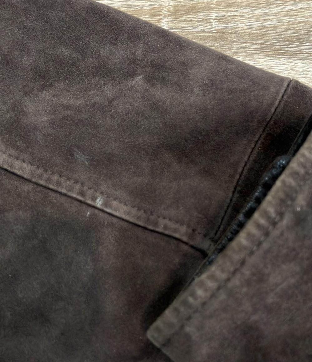 Brooks Brothers ラムレザースエード シャツジャケット オーバーサイズ  ダークブラウン メンズ SIZE L ブルックスブラザーズ