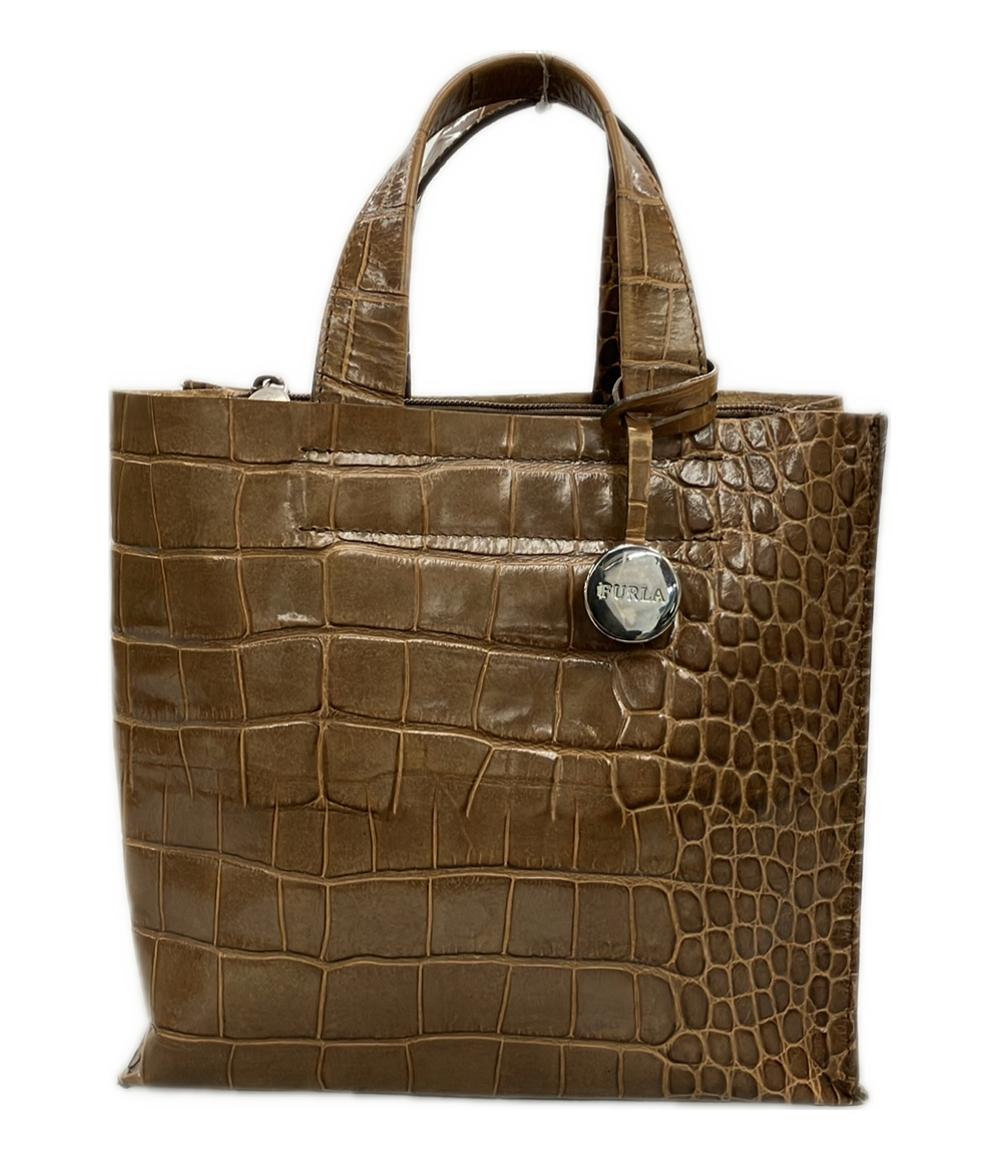フルラ ハンドバッグ レザー クロコ型押し レディース Furla