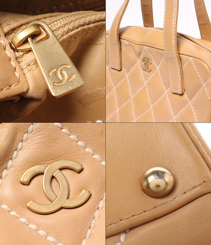 CHANEL ハンドバッグ 8番台 ゴールド金具 ワイルドステッチ レディース シャネル