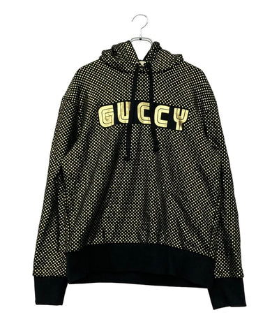 GUCCI パーカー 18SS ロゴ スター 星 ゴールド スウェット SEGA GUCCY プリント フーディ パーカー 475374-X3N43 メンズ SIZE S グッチ
