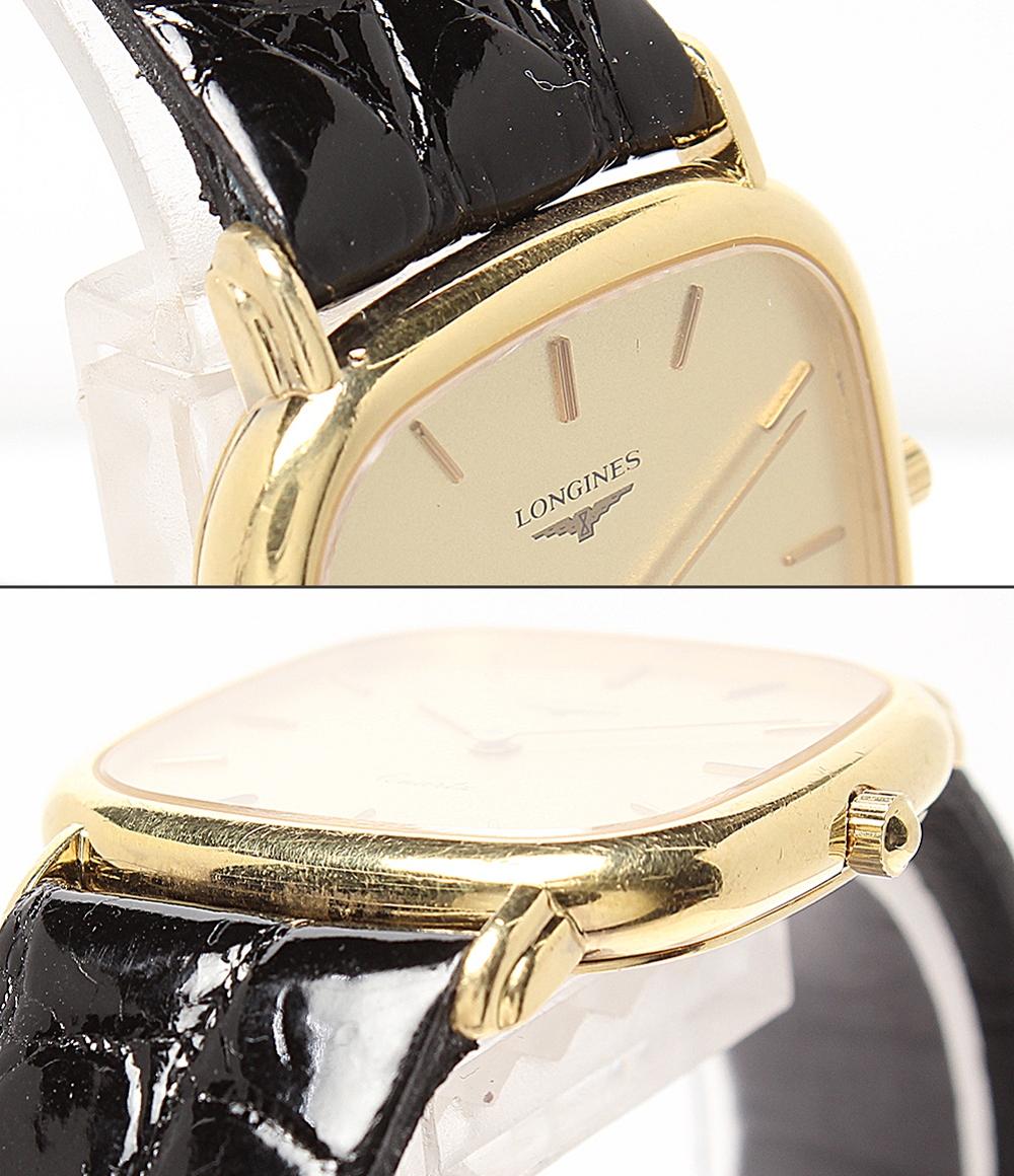 ロンジン 腕時計 K18 スクエア クオーツ ゴールド メンズ LONGINES