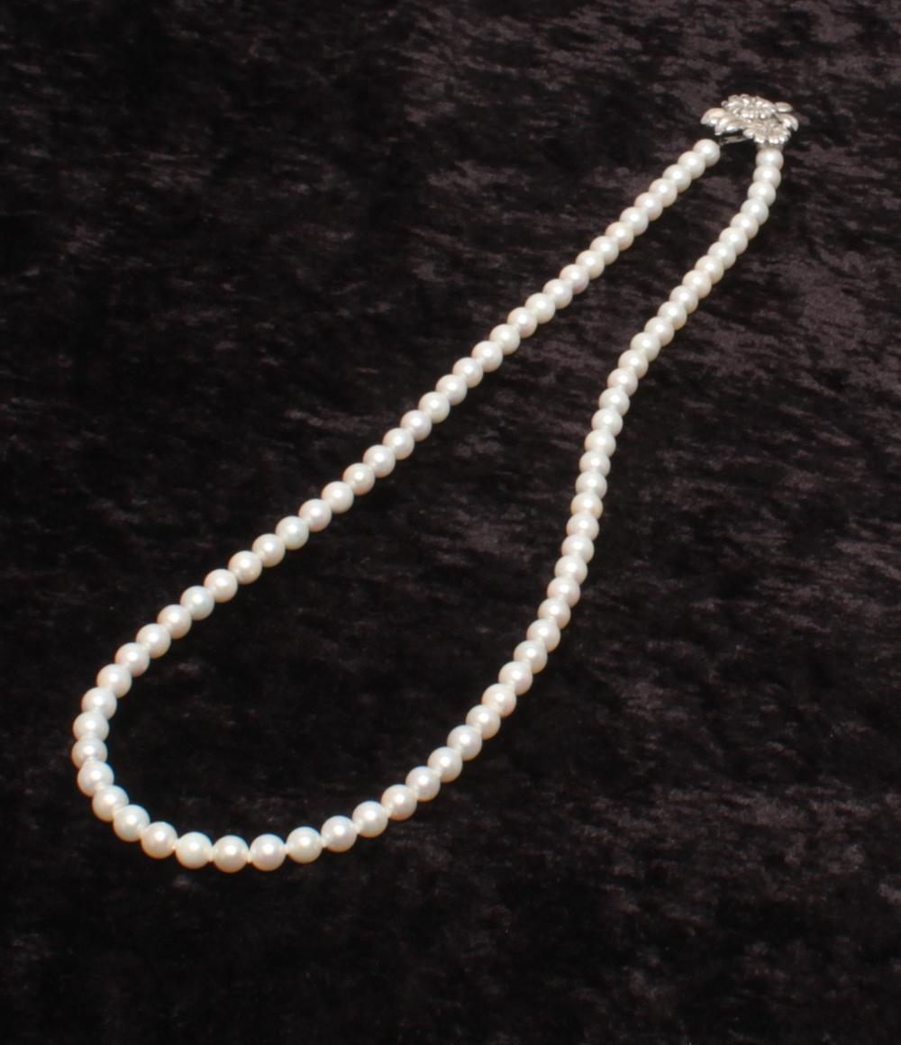 ネックレス SV パール 7.0-7.5mm フラワーモチーフ レディース