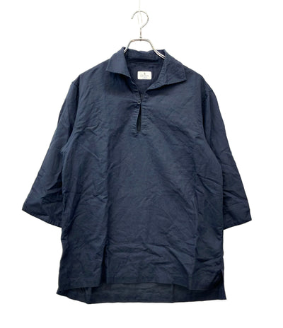 LANVIN 半袖シャツ リネン 七分袖 スキッパー LB-6A メンズ SIZE 48 (L) ランバン