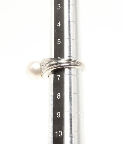 リング 指輪 Pt900 パール 9.4mm ダイヤ 0.12ct レディース SIZE 6号