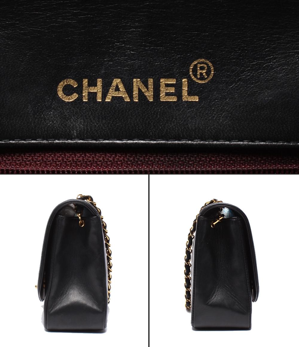 CHANEL チェーンショルダーバッグ ゴールド金具 マトラッセ 2番台 ラムスキン ダイアナフラップ 25 レディース シャネル