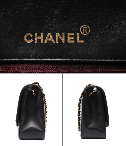 CHANEL チェーンショルダーバッグ ゴールド金具 マトラッセ 2番台 ラムスキン ダイアナフラップ 25 レディース シャネル