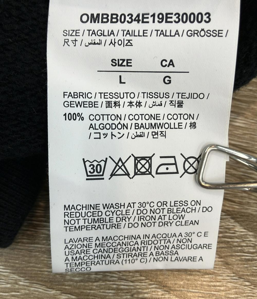 OFF-WHITE 長袖パーカー スウェット プルオーバー   バックアロー 19AW UNFINISHED SLIM HOODIE OMBB034E19E30003 メンズ SIZE L オフホワイト
