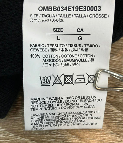 OFF-WHITE 長袖パーカー スウェット プルオーバー   バックアロー 19AW UNFINISHED SLIM HOODIE OMBB034E19E30003 メンズ SIZE L オフホワイト