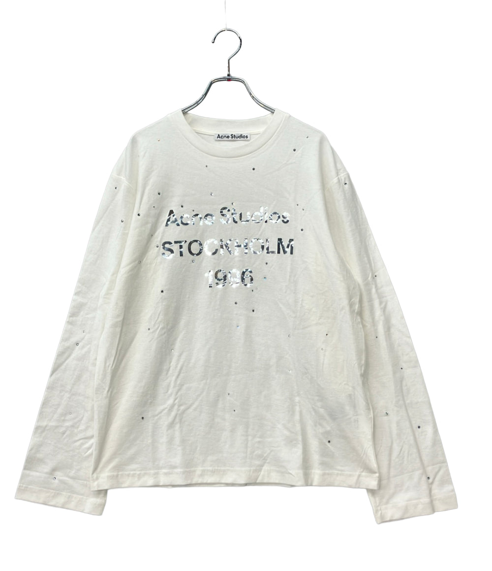Acne Studios 長袖Tシャツ ラインストーン ロゴプリント FN-UX-TSHI000231 レディース SIZE XS アクネ ストゥディオズ