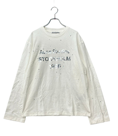 Acne Studios 長袖Tシャツ ラインストーン ロゴプリント FN-UX-TSHI000231 レディース SIZE XS アクネ ストゥディオズ