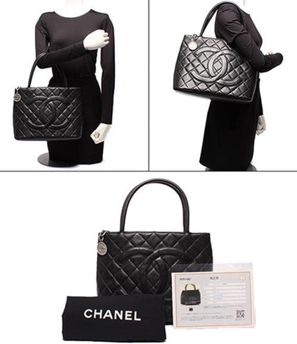 CHANEL ハンドバッグ トートバッグ マトラッセ キャビアスキン 復刻トート ココマーク シルバー金具 6番台 A01804 レディース シャネル