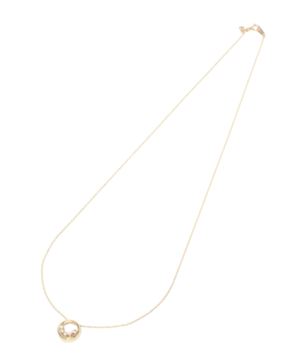 美品 ネックレス K18 ダイヤ0.12ct レディース