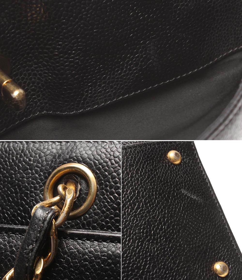 CHANEL チェーントートバッグ ゴールド金具 5番台 キャビアスキン ココマーク レディース シャネル