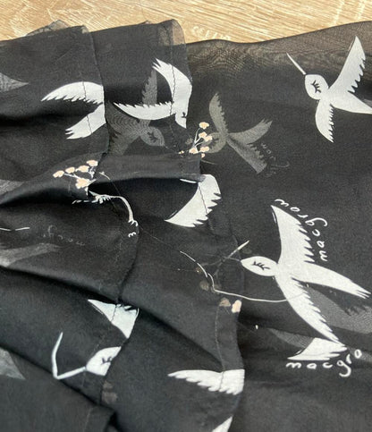 macgraw 半袖ブラウス フリル 透け感 シフォン フェミニン Migration Bird Print Blouse レディース SIZE aus14 (XL) マックグロー
