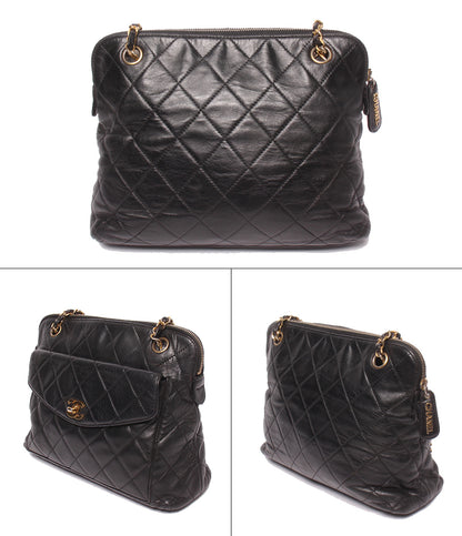 CHANEL チェーンショルダーバッグ 肩掛け ゴールド金具 1番台 マトラッセ レディース シャネル