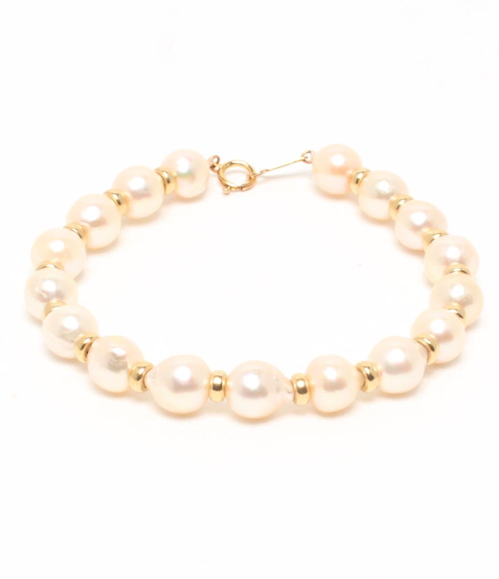 美品 ブレスレット K18 パール 7.5mm レディース