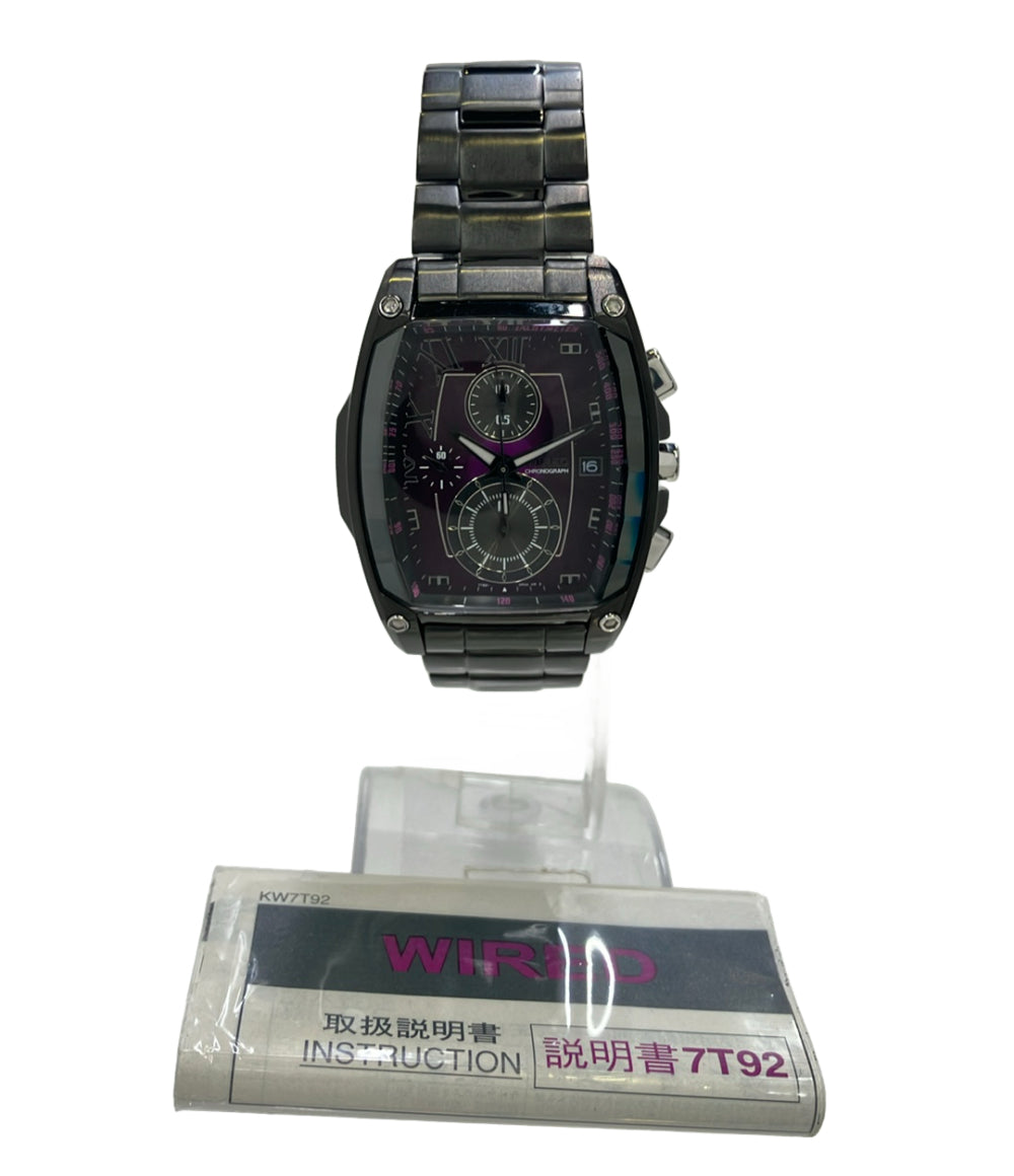 SEIKO 腕時計 WIRED ワイアード クオーツ パープル 7T92-0KW0 メンズ セイコー