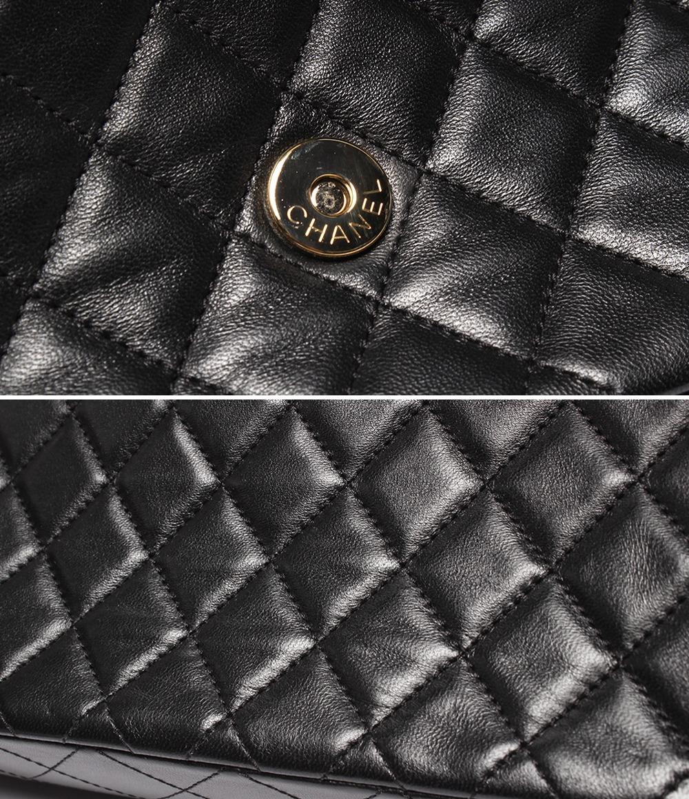 美品 CHANEL ショルダーバッグ ラムスキン マトラッセ ゴールド金具
