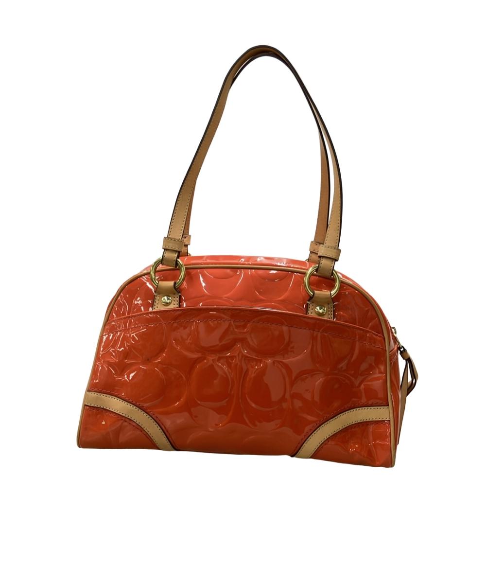 美品 COACH ショルダーバッグ 肩掛け エナメル シグネチャー F20065 レディース コーチ