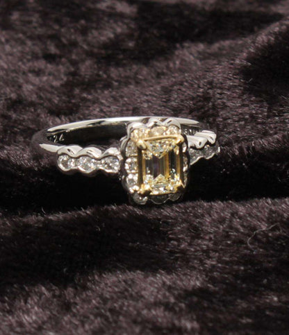 美品 リング 指輪 K18 Pt900 ダイヤ0.43ct 0.24ct レディース