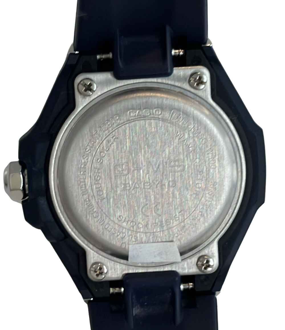 美品 CASIO 腕時計 G-MS ソーラー ネイビー MSG-W300 レディース カシオ