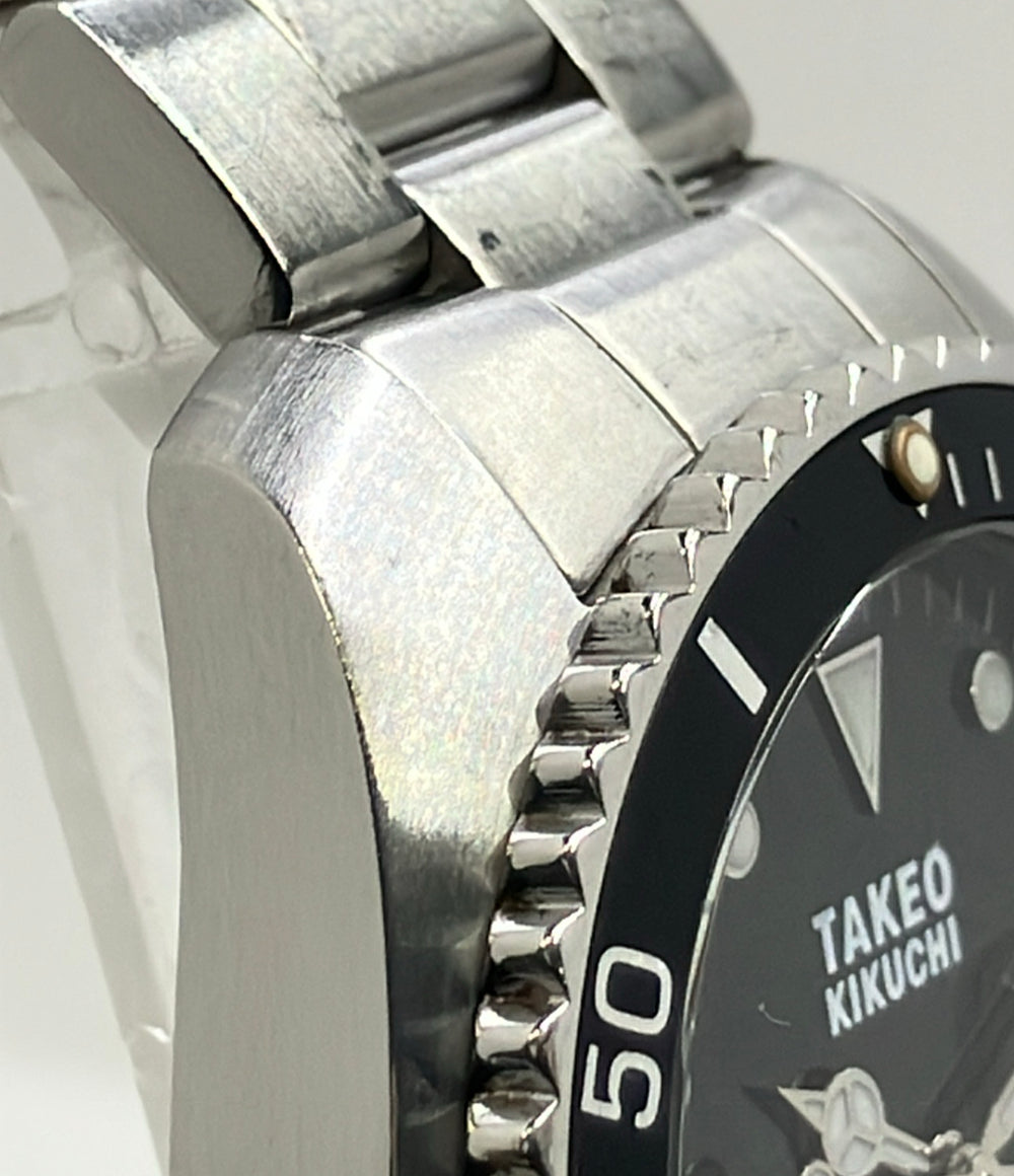TAKEO KIKUCHI 腕時計 クオーツ ブラック TK-20C5 メンズ タケオキクチ
