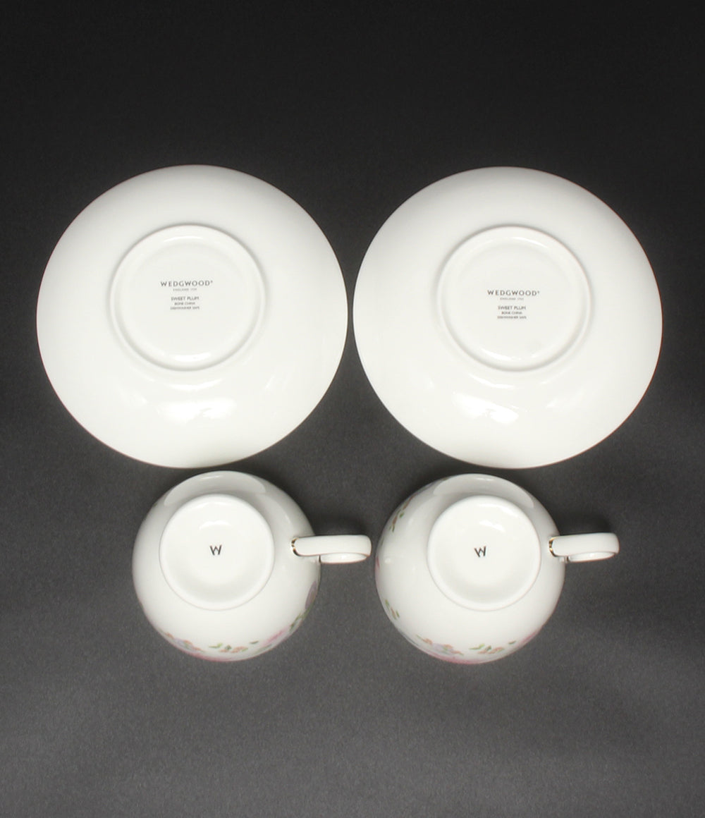 美品 WEDGWOOD カップ＆ソーサー 2客セット ペア スウィートプラム ウェッジウッド