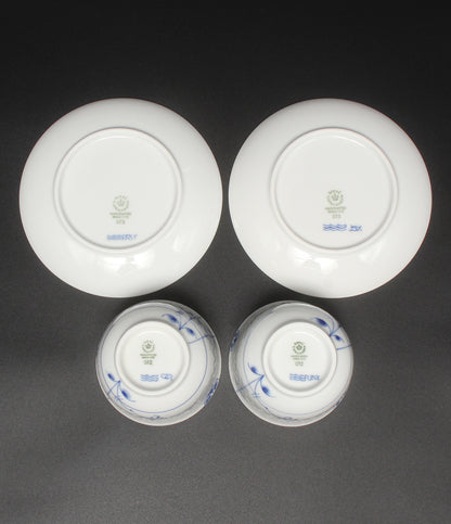 美品 Royal Copenhagen ティーセット ペア 2客 ブルーパルメッテ ロイヤルコペンハーゲン