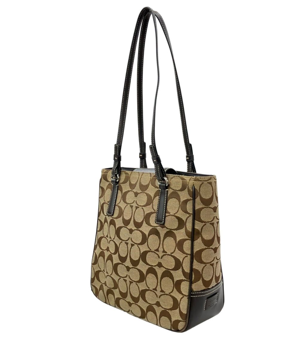【美品】COACH コーチ シグネチャー トートバッグ COACH (コーチ) シグネチャー キャンバス レザー トートバッグ