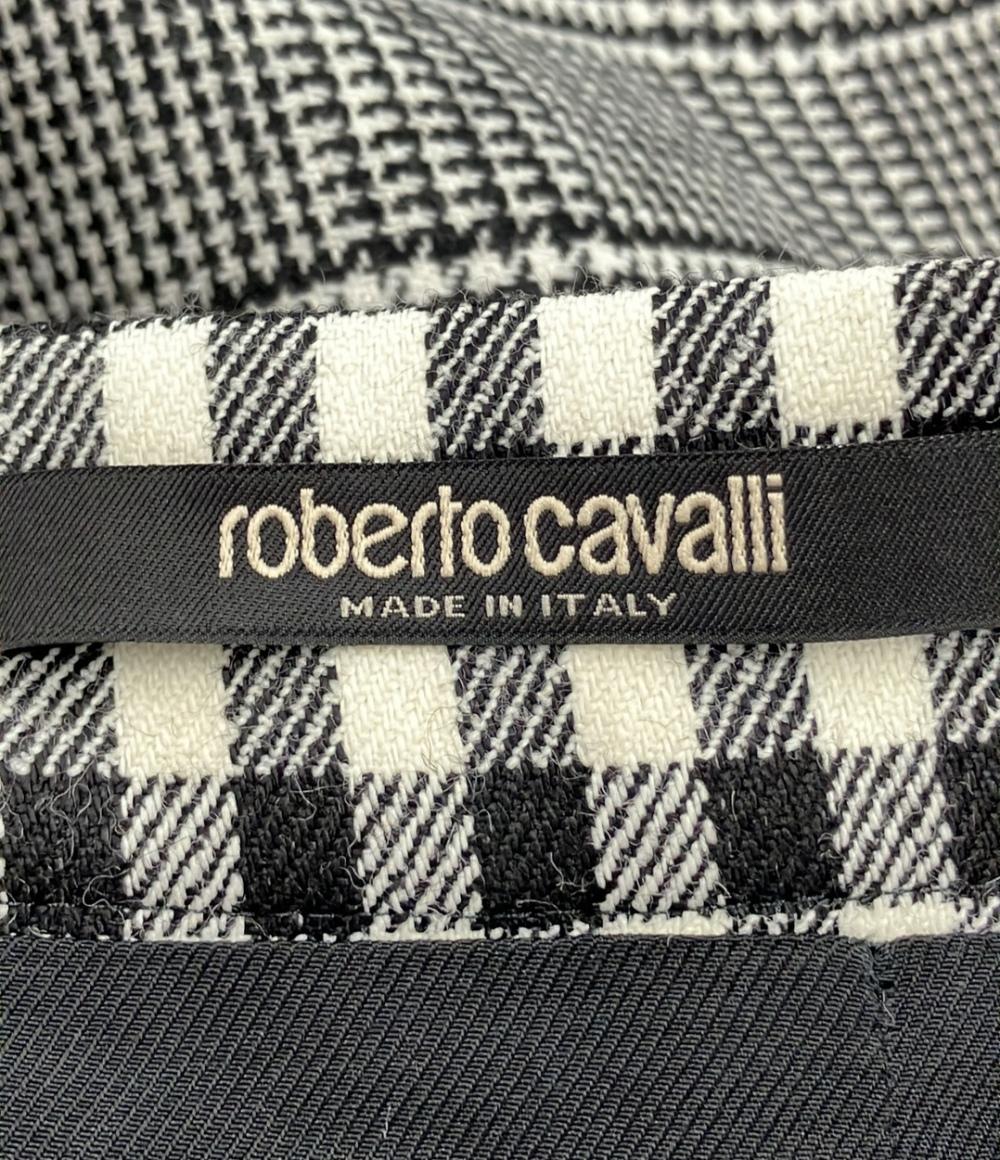 美品 ロベルトカバリ ミニスカート チェック柄 レディース SIZE 46 (XL) roberto cavalli