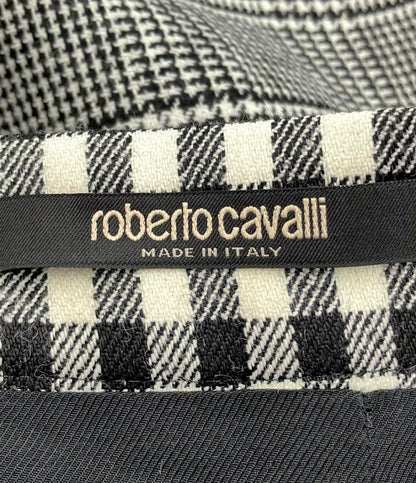 美品 ロベルトカバリ ミニスカート チェック柄 レディース SIZE 46 (XL) roberto cavalli