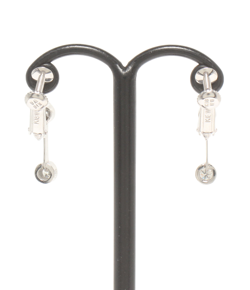 美品 イヤリング K18WG ダイヤ0.30ct レディース