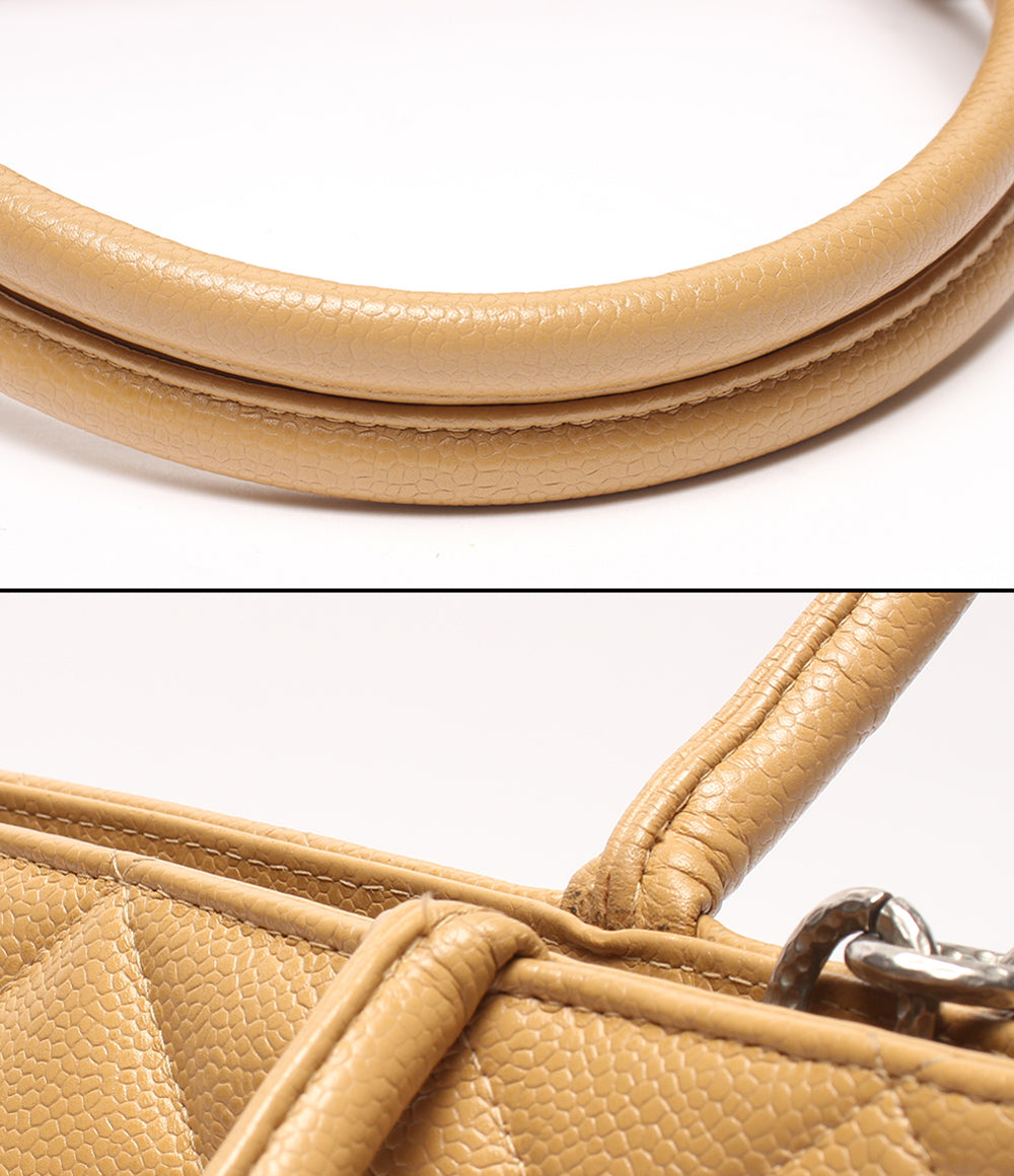 CHANEL トートバッグ シルバー金具 キャビアスキン 復刻トート メダリオン マトラッセ A01804 レディース シャネル