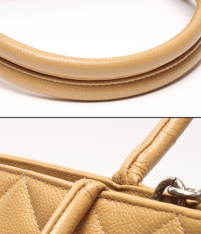 CHANEL トートバッグ シルバー金具 キャビアスキン 復刻トート メダリオン マトラッセ A01804 レディース シャネル