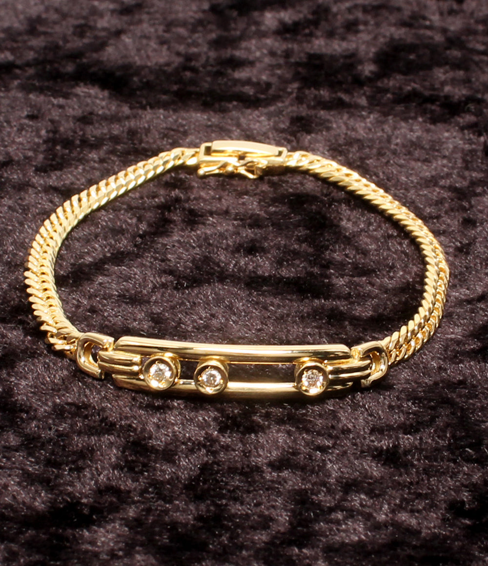 美品 ブレスレット K18 ダイヤ 0.11ct レディース