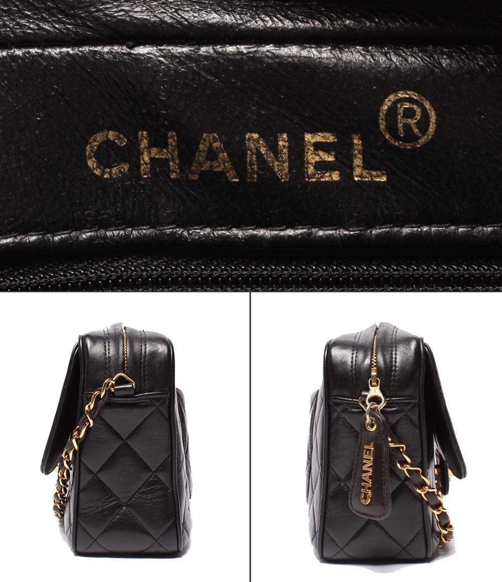 CHANEL チェーンショルダーバッグ シングルチェーン 斜め掛け 肩掛け ゴールド金具 ラムスキン レディース シャネル