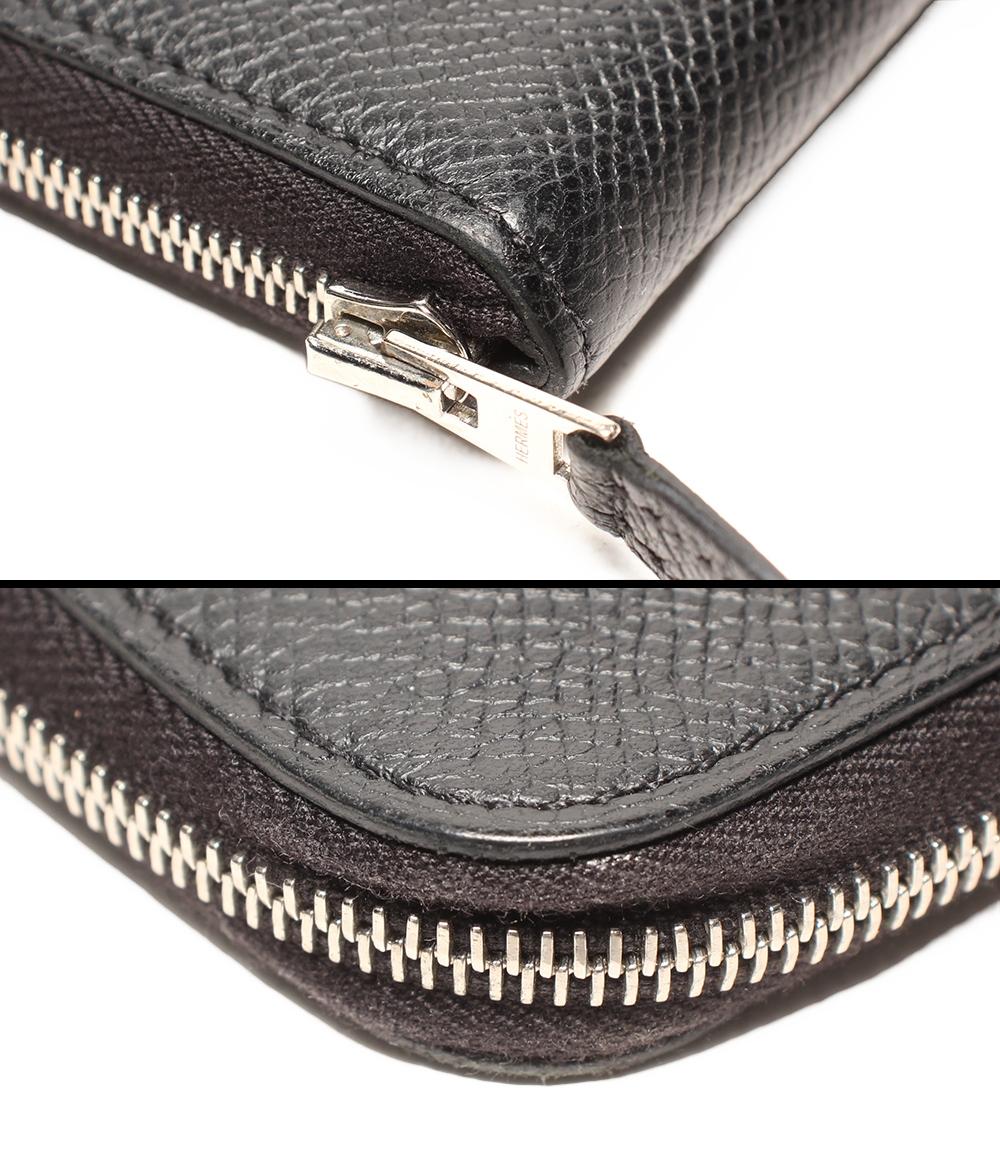 エルメス ラウンドファスナー長財布 Z刻印 シルバー金具 オールレザー アザップロング メンズ HERMES