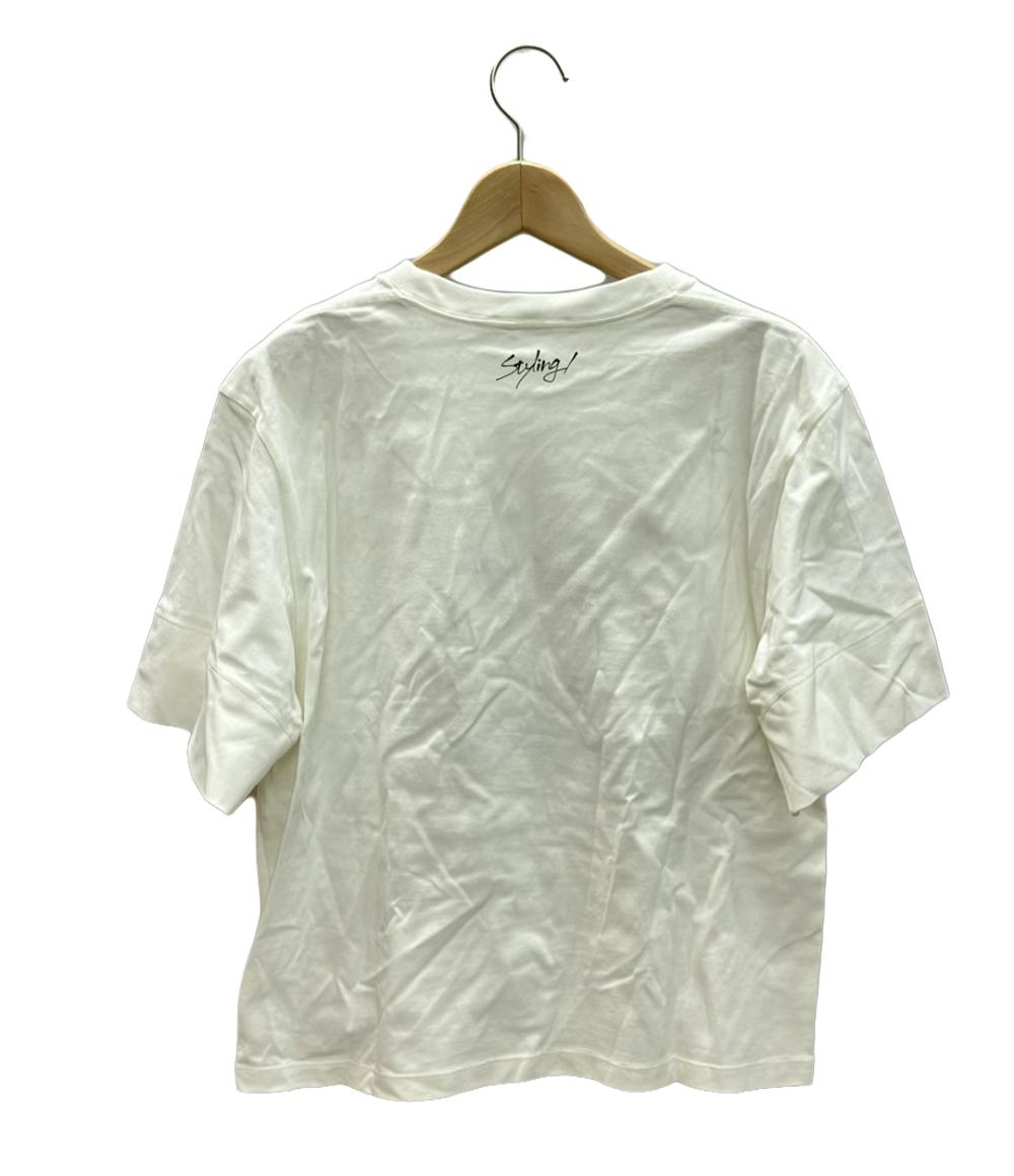 美品 スタイリング ワイドスリーブクルーネックプリント半袖Tシャツ xDAICHI MIURA レディース SIZE F styling