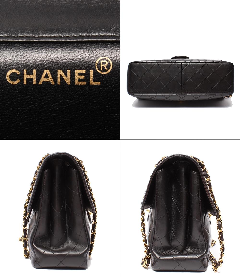 CHANEL ショルダーバッグ ダブルフェイス ダブルチェーン ラムスキン ゴールド金具 肩掛け デカマトラッセ 30 レディース シャネル