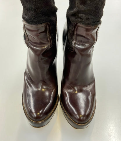 GUCCI ロングブーツ ハラコ レディース SIZE 37 1/2 C (24.5cm) グッチ