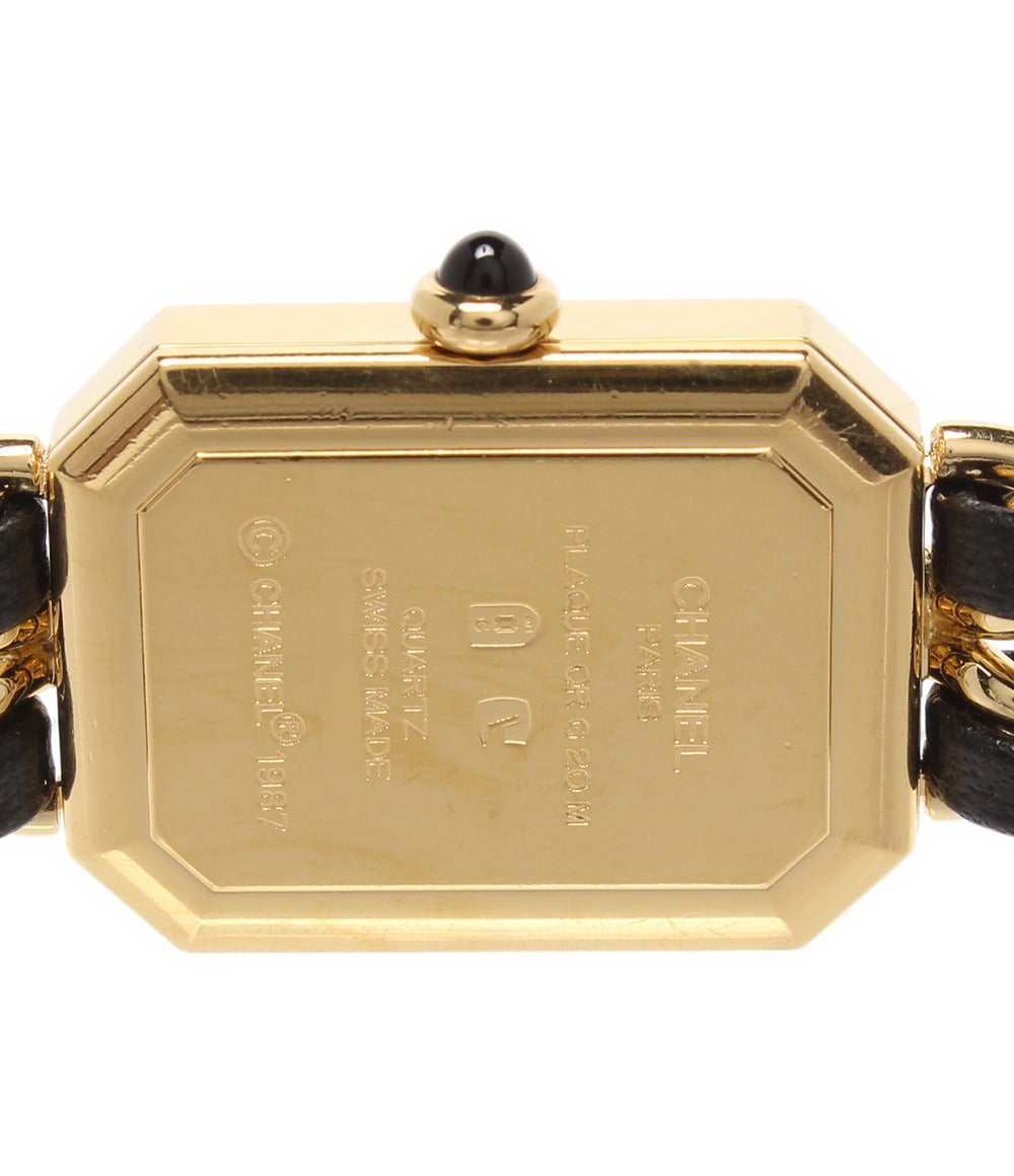 CHANEL 腕時計 プルミエール L クオーツ ブラック H0001 レディース シャネル