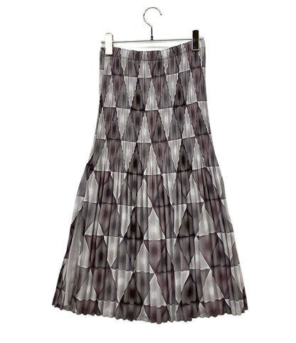 美品 ISSEY MIYAKE ダイヤモンドパターンプリーツスカート IM93FG713 レディース SIZE 2 (M) イッセイミヤケ