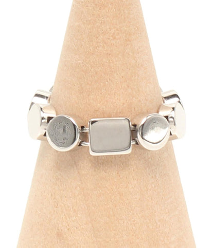 美品 グッチ リング 指輪 K18 チェーン プレート レディース SIZE 10号 GUCCI