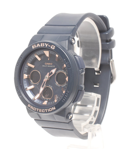 美品 CASIO 腕時計 ソーラー電波 Baby-G ソーラー ネイビー BGA-2510 レディース カシオ
