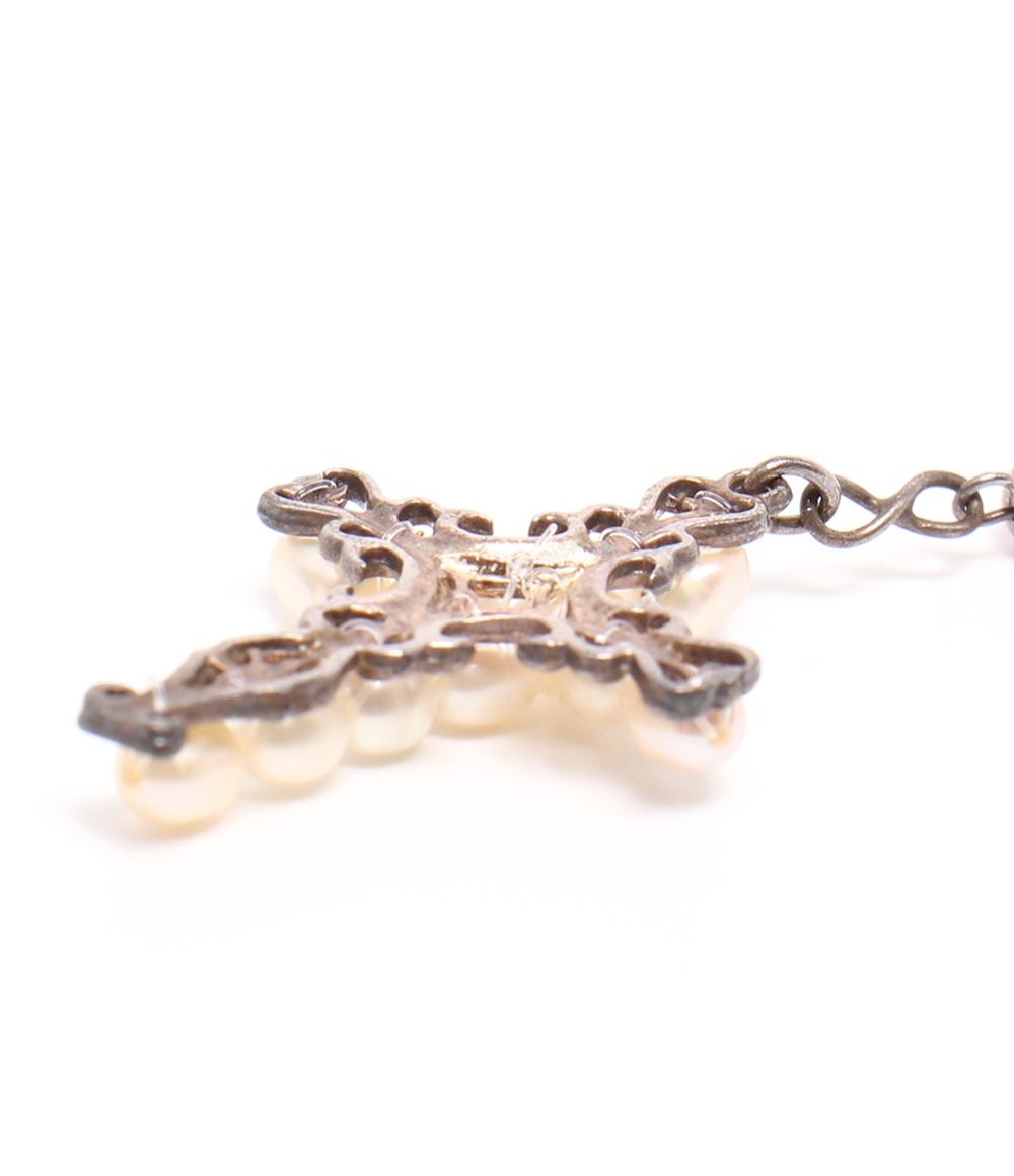 K.T ネックレス 淡水パール クロスモチーフ レディース