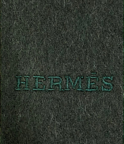 美品 HERMES マフラー カシミヤ100% リバーシブル メンズ レディース エルメス