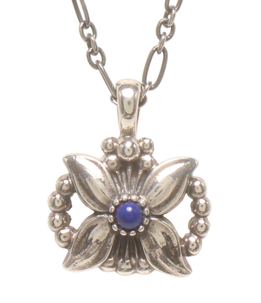 美品 ジョージジェンセン ネックレス SV925 ラピスラズリ ヘリテージコレクション イヤーペンダント 1998 レディース Georg Jensen