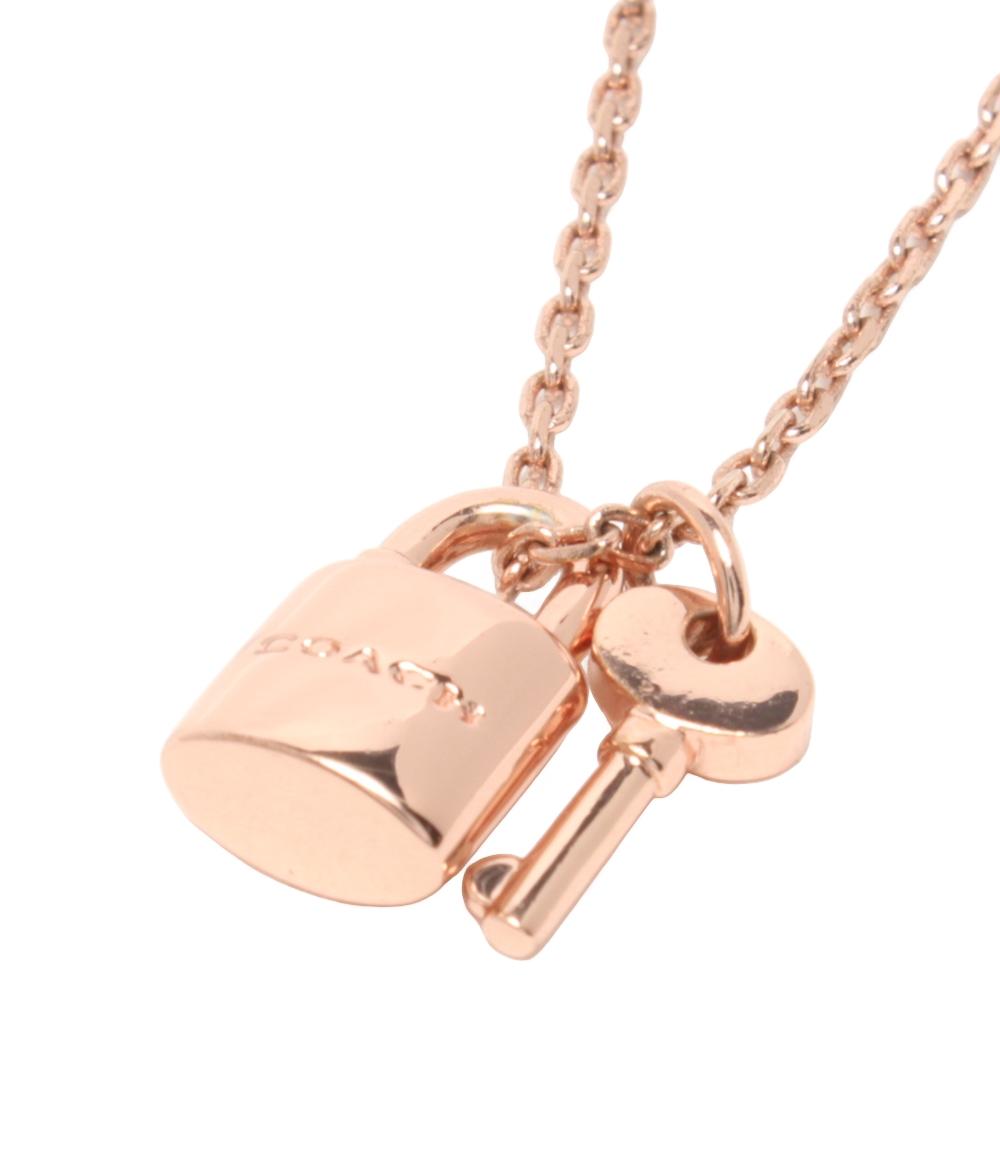 美品 COACH ネックレス 南京錠モチーフ 鍵モチーフ レディース コーチ