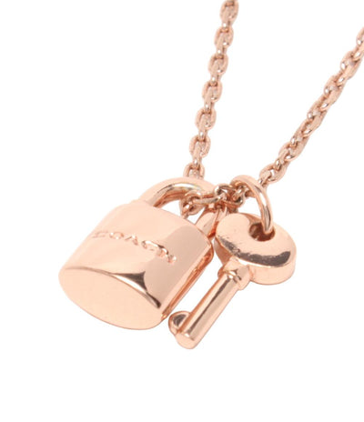 美品 COACH ネックレス 南京錠モチーフ 鍵モチーフ レディース コーチ