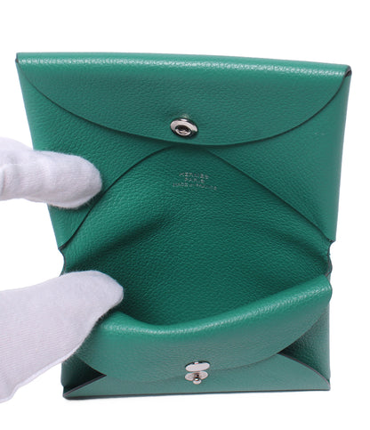 HERMES コインケース カードケース シルバー金具 W刻印 カルヴィ デュオ レディース メンズ エルメス